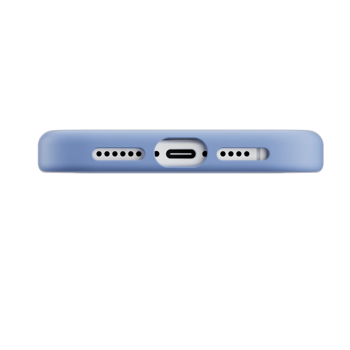 A vibrant blue Mageasy Vibrant M shockproof protective case is shown on a 2024 iPhone 16.