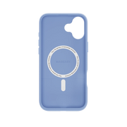 A vibrant blue Mageasy Vibrant M shockproof protective case is shown on a 2024 iPhone 16.