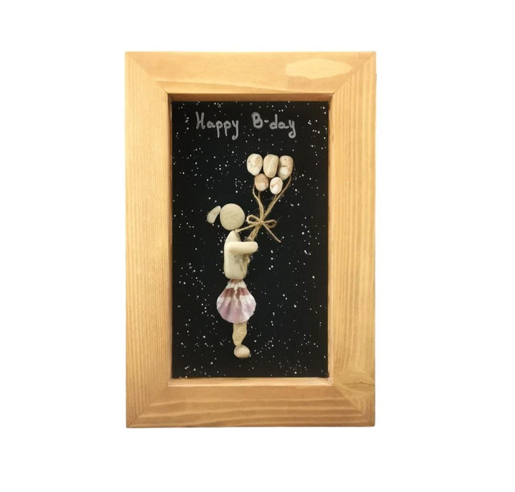 Handmade Pebble Art " Happy birthday"