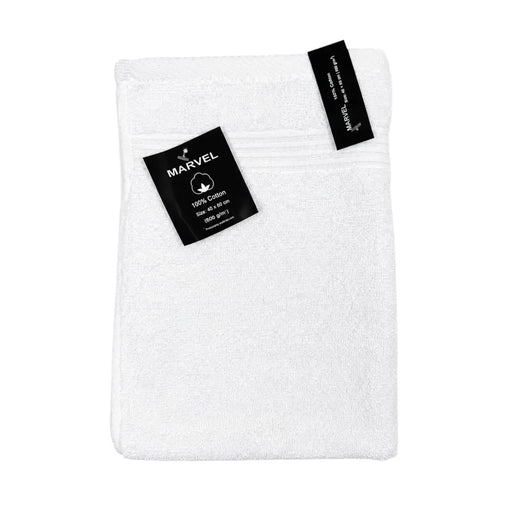 Marvel 100 percent cotton guest towel 40x60cm showing product tag on Spotngrab Lebanon.