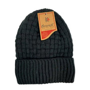 Black Brendi fleece-lined knit winter beanie