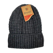 Gray Brendi fleece-lined knit winter beanie