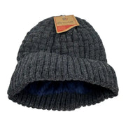 Gray Brendi knit beanie top view