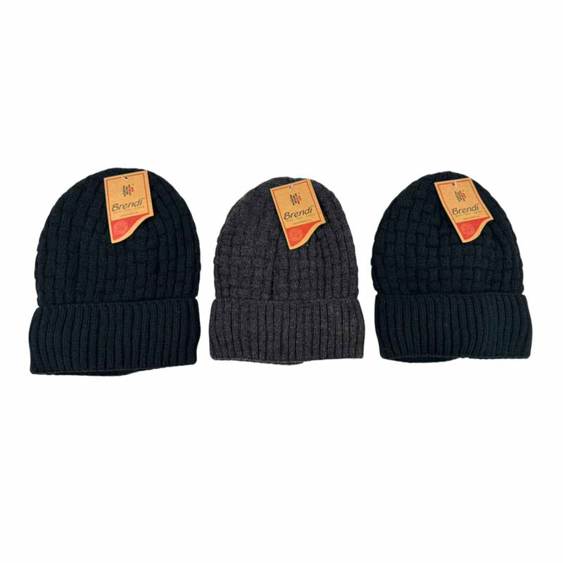 Brendi knit winter beanies set in black and gray