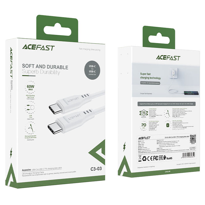 Acefast C3-03 كابل بيانات شحن USB-C-إلى-Usb-C Tpe