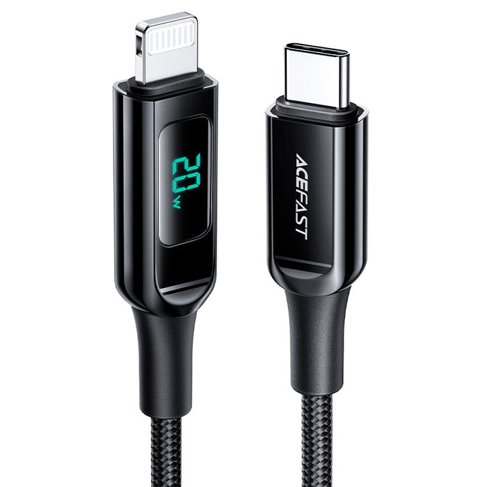 Acefast C6-01 Usb-C-To-Lightning Braided Charging Data Cable With Digital Display