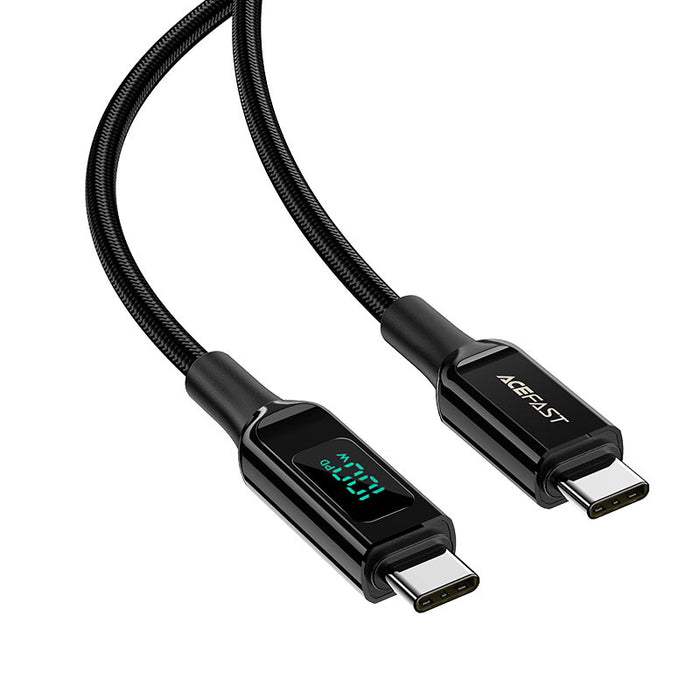 Acefast C6-03 كابل بيانات شحن مضفر USB-C-To-Usb-C 100 واط مع شاشة رقمية