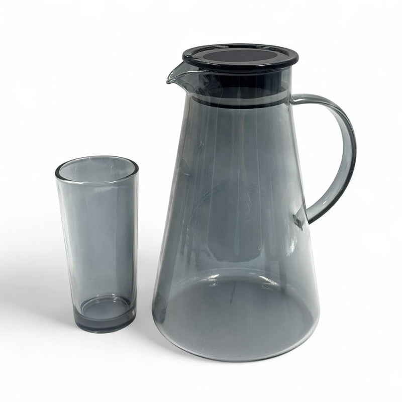 7-Pcs Glass Pitcher Set with 6 Tumblers & Lid – view 2 | SpotNGrab Lebanon
