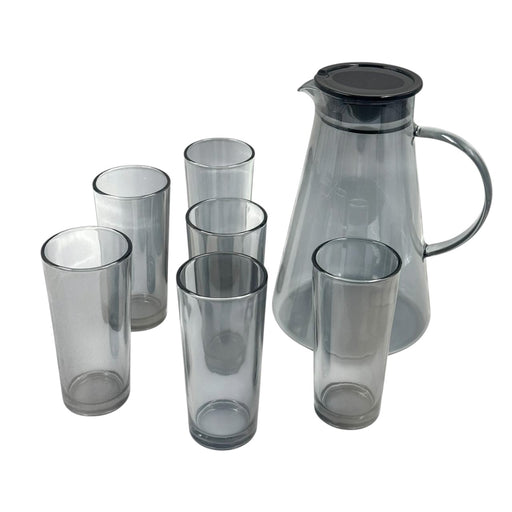 7-Pcs Glass Pitcher Set with 6 Tumblers & Lid – view 1 | SpotNGrab Lebanon