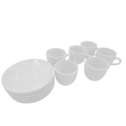 White porcelain coffee cup and saucer set 6 pieces simple design for everyday use available at SpotNGrab Lebanon