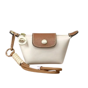 Small nylon coin purse with leather flap and snap button - Parisian inspired design - Spotngrab Lebanon accessories.