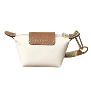 Small nylon coin purse with leather flap and snap button - Parisian inspired design - Spotngrab Lebanon accessories.