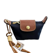 Small nylon coin purse with leather flap and snap button - Parisian inspired design - Spotngrab Lebanon accessories.