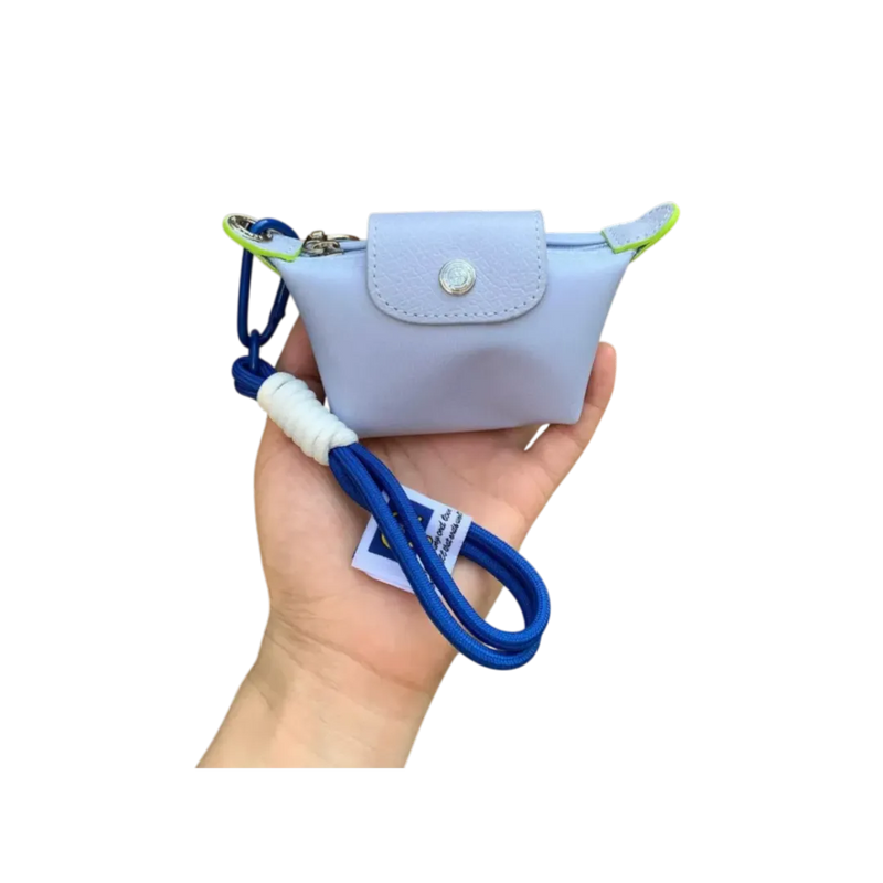 Small nylon coin purse with leather flap and snap button - Parisian inspired design - Spotngrab Lebanon accessories.