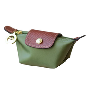 Small nylon coin purse with leather flap and snap button - Parisian inspired design - Spotngrab Lebanon accessories.