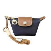 Small nylon coin purse with leather flap and snap button - Parisian inspired design - Spotngrab Lebanon accessories.