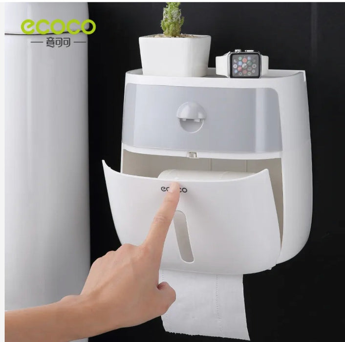 Ecoco wall mounted bathroom tissue box