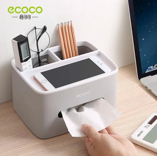 Ecoco Multifunctional tissue box with remote control, phone, grey available at spotngrab lebanon
