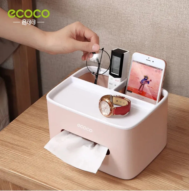 Ecoco Multifunctional tissue box with remote control, phone, pink available at spotngrab lebanon