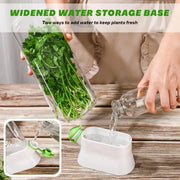 Close-up of the removable inner basket and water reservoir port of a BPA-free herb savor bottle.