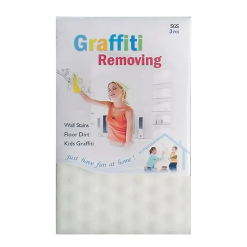 إسفنجة سحرية تزيل رسومات الأطفال والغرافيتي من الجدار