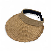 Foldable Straw Sun Visor Hat for Women – Ponytail-Friendly Open Back Beach Cap bronze – SpotNGrab Lebanon