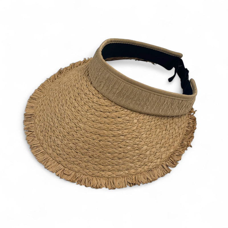 Foldable Straw Sun Visor Hat for Women – Ponytail-Friendly Open Back Beach Cap bronze – SpotNGrab Lebanon