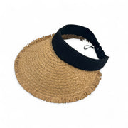 Foldable Straw Sun Visor Hat for Women – Ponytail-Friendly Open Back Beach Cap Black – SpotNGrab Lebanon