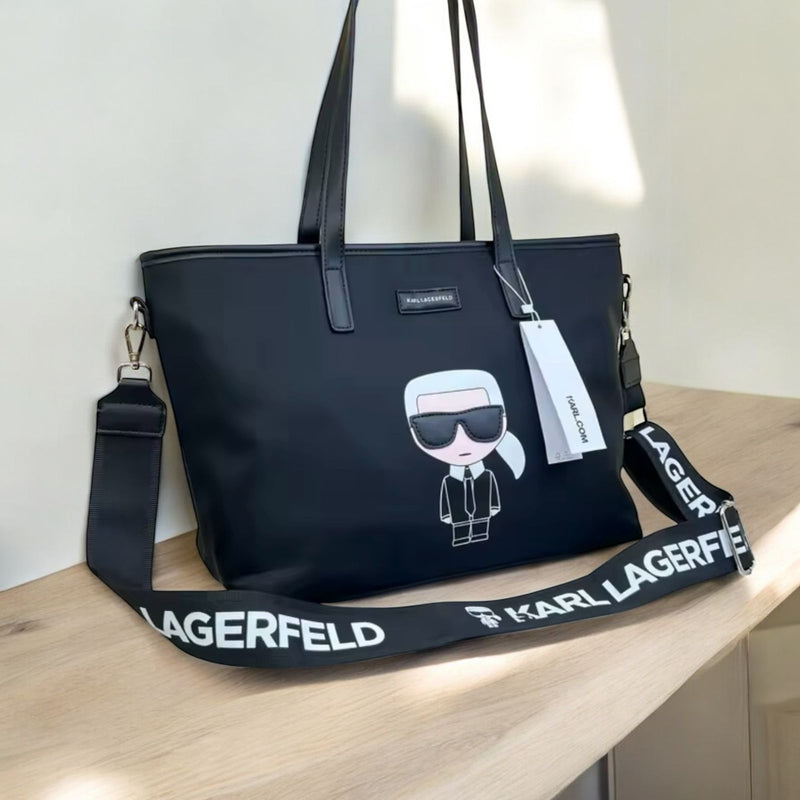 Women's black tote bag in Karl Lagerfeld style – SpotNGrab Lebanon