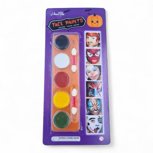 Halloween 5-color face paint kit for kids – safe and non-toxic