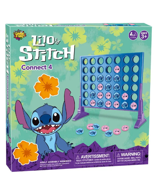 Official Disney Lilo and Stitch Connect 4 board game box highlighting the blue grid system on Spotngrab Lebanon