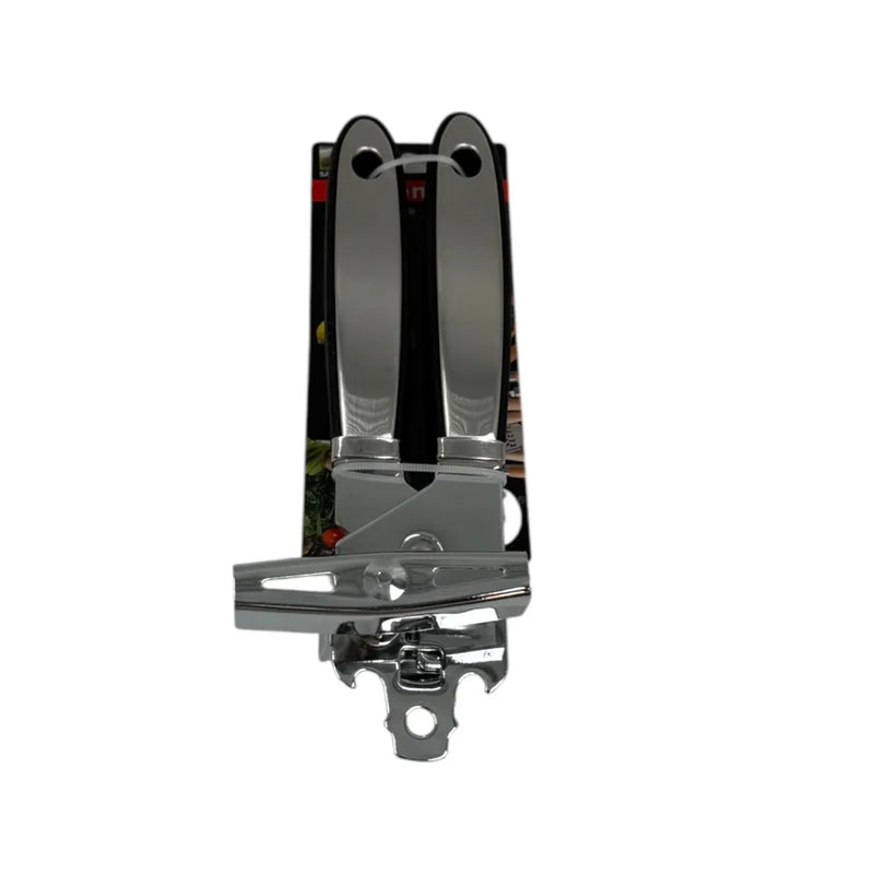 Heavy-duty chrome can opener with integrated bottle opener available on Spotngrab Lebanon.