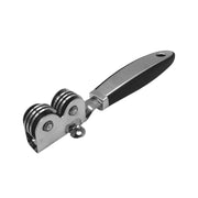 Manual pull-through knife sharpener with stainless steel wheel discs and ergonomic black plastic handle spotngrab beirut