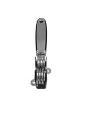 Manual pull-through knife sharpener with stainless steel wheel discs and ergonomic black plastic handle spotngrab beirut