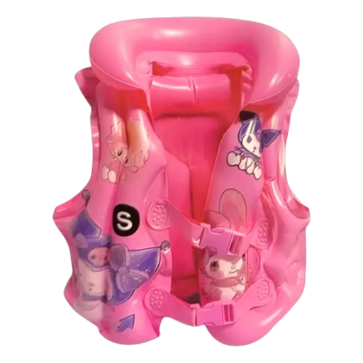 Pink inflatable children's swimming vest featuring My Melody and Kuromi character art on Spotngrab Lebanon.