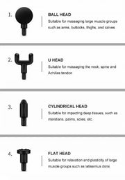 Small handheld vibration massager with 4 heads and USB charging for athletes in Lebanon at spotngrab