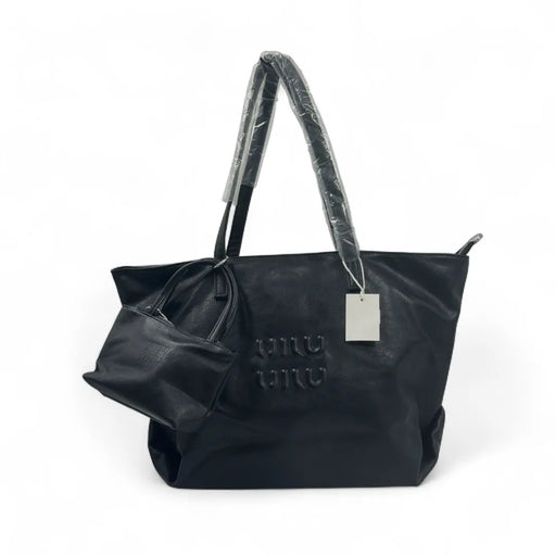 Black tote bag with matching pouch – MiuMiu-inspired set Lebanon