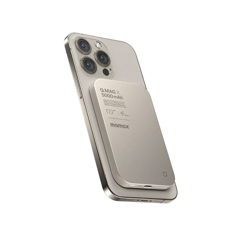 Momax Q.MAG X1 5000mAh Wireless Battery Pack in Gold – Fast Charging Power Bank for iPhone at SpotnGrab Lebanon