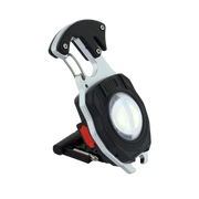 Multi-purpose rechargeable LED emergency keychain light displaying the bright flood beam and integrated tool attachments on Spotngrab Lebanon