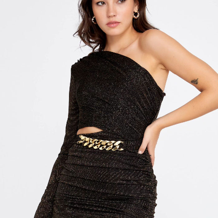 one-shoulder mini dress