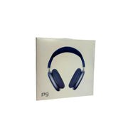 retail packaging boxes of P9 wireless over-ear headphones showing deep blue color variants on Spotngrab Lebanon.