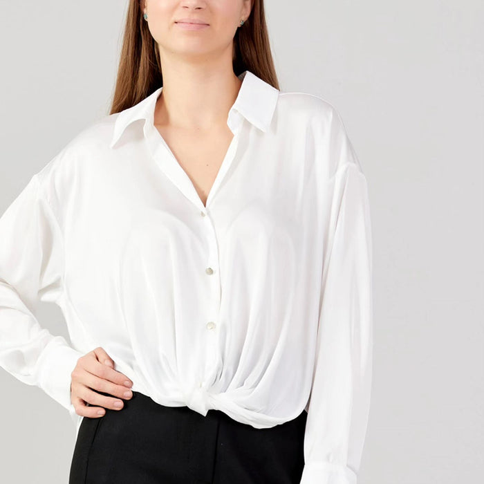 regular ecru blouse with long sleeves