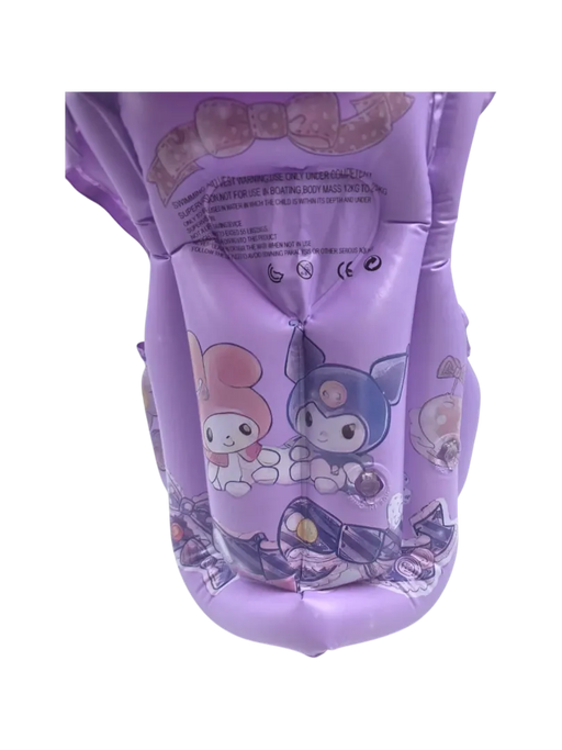 Purple inflatable children's swimming vest featuring Sanrio Kuromi character art on Spotngrab Lebanon.