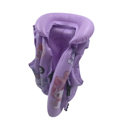 Purple inflatable children's swimming vest featuring Sanrio Kuromi character art on Spotngrab Lebanon.