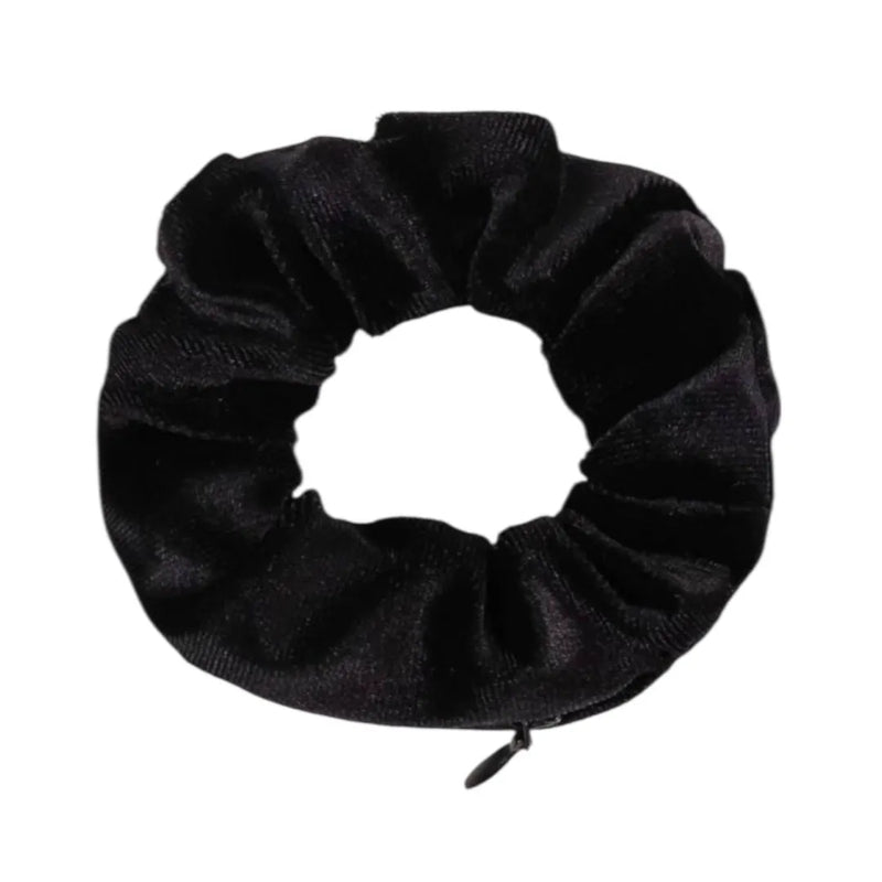 Velvet stash scrunchie with hidden zipper pocket for cash and keys - SpotNGrab Lebanon lifestyle accessory.