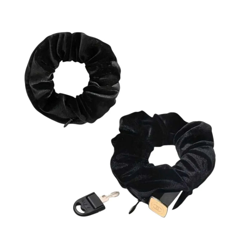 Velvet Stash Scrunchie with Hidden Zipper Pocket - Secret Hair Tie Storage for Keys, Cash, & AirPods - Cute Travel & Festival Hair Accessory for Women and Girls