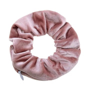 Velvet stash scrunchie with hidden zipper pocket for cash and keys - SpotNGrab Lebanon lifestyle accessory.