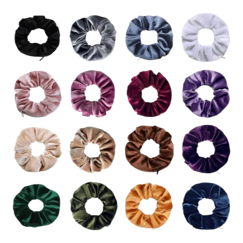 Velvet stash scrunchie with hidden zipper pocket for cash and keys - SpotNGrab Lebanon lifestyle accessory.