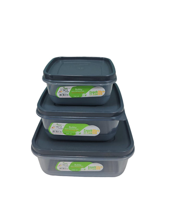 Square Storage Box with Lid Set of 3