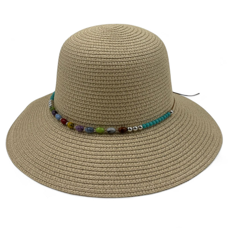 Women’s Straw Beach Hat – Sunscreen Fisherman Style with Rope Strap